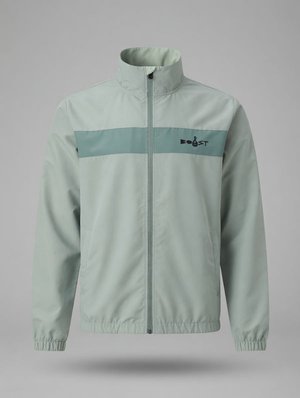 Male warm up jacket.