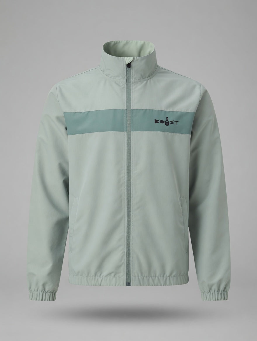 Male warm up jacket.