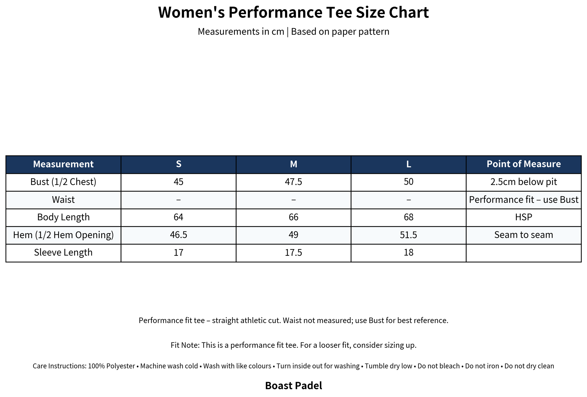 The female performance tee